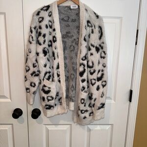 Bluivy Black and White Animal Print Cardigan